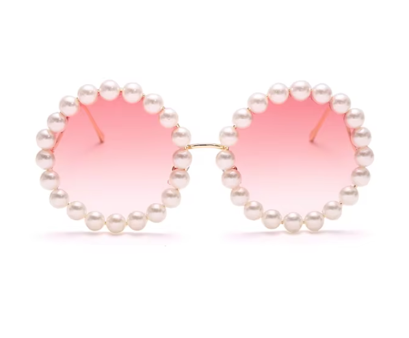 Pearl Glam: Luxe Round Sunglasses