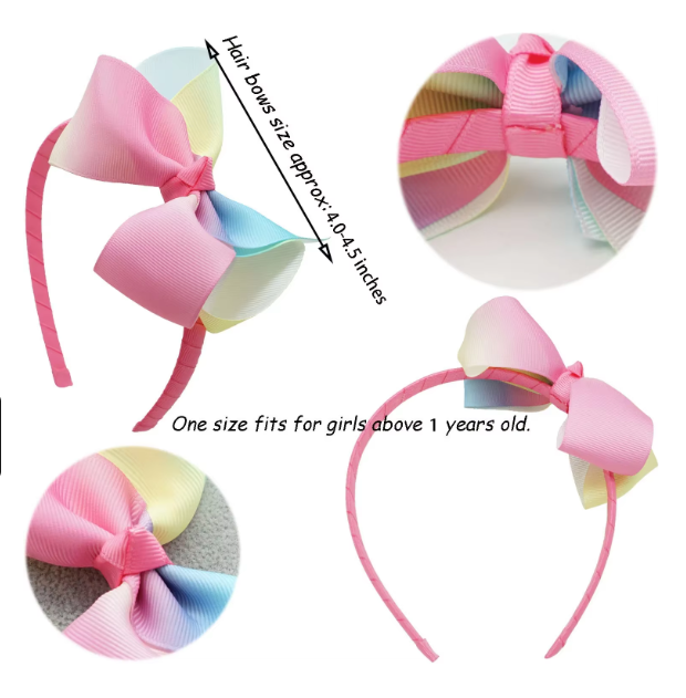 Colorful Gradient Bow Headbands