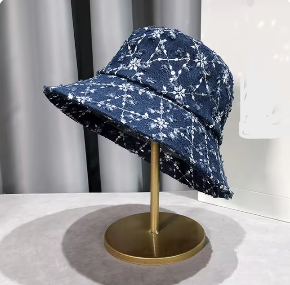 Embroidered Denim Bucket Hats