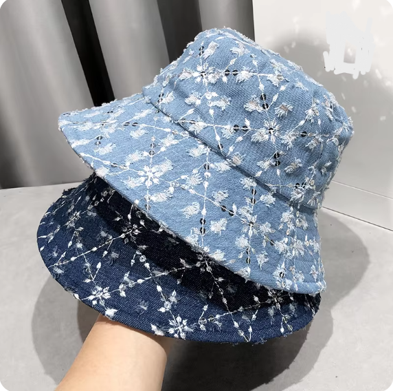 Embroidered Denim Bucket Hats