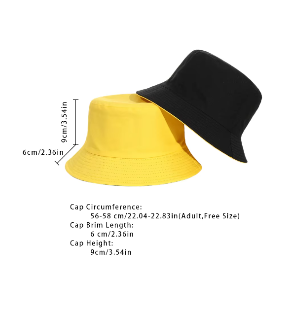 Reversible Double-Sided Bucket Hats