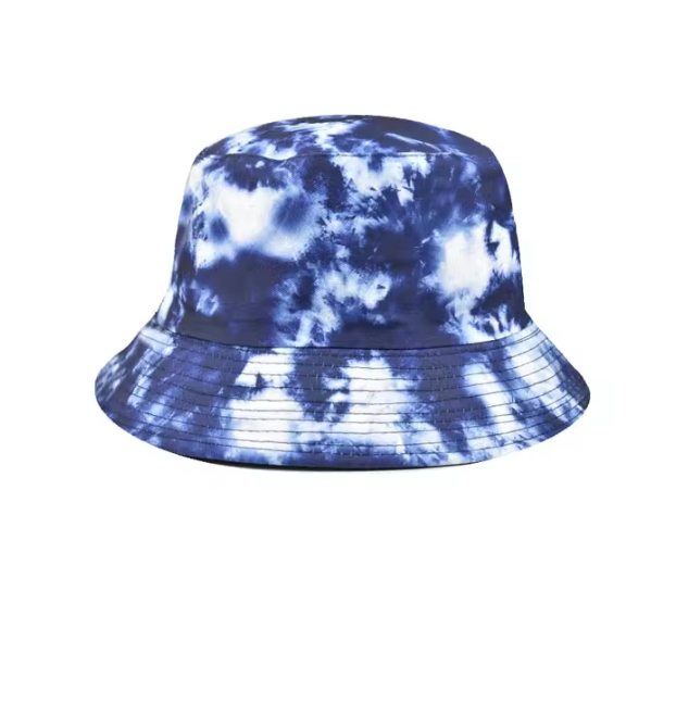 Blue and White Tie-Dye Bucket Hat