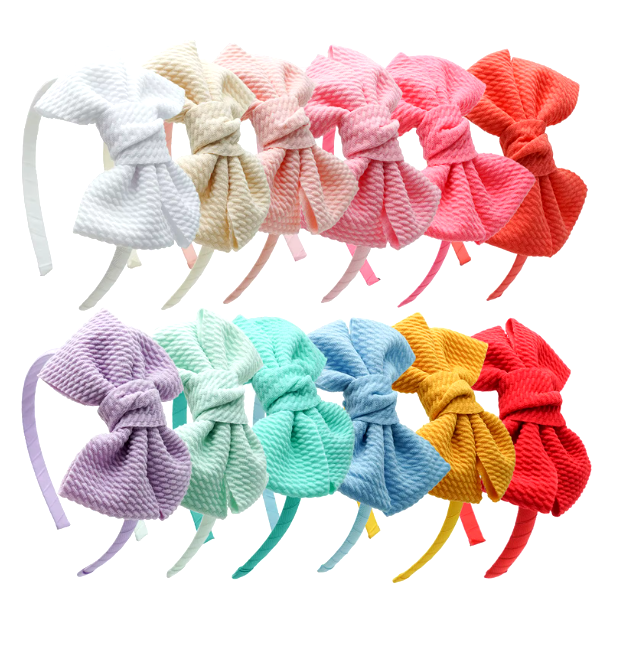 4 inches Charming Textured Bow Headband