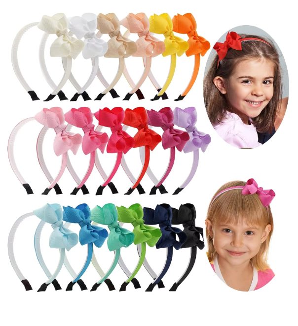 3inches Grosgrain Hairbow on Plastic Headband