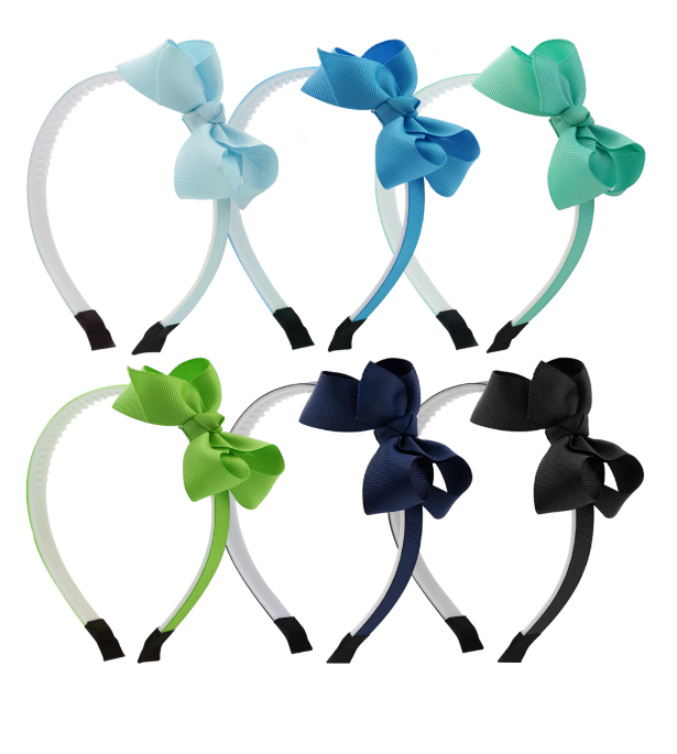 3inches Grosgrain Hairbow on Plastic Headband