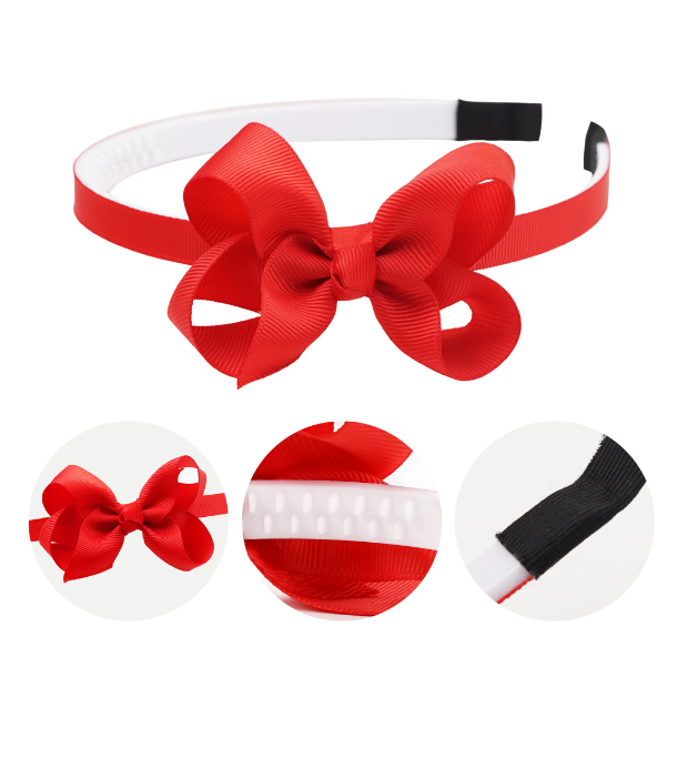 3inches Grosgrain Hairbow on Plastic Headband