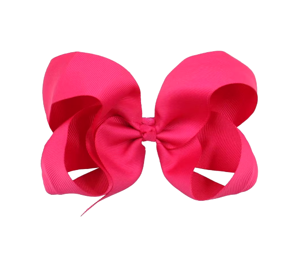 6 inches Vibrant Grosgrain Ribbon Bow Hair Clips set of 4 Colors