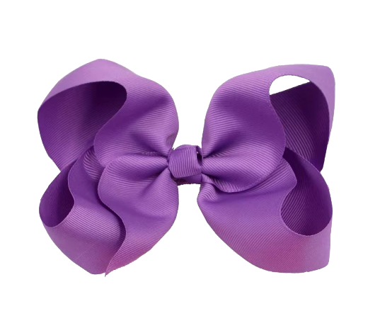 6 inches Vibrant Grosgrain Ribbon Bow Hair Clips set of 4 Colors