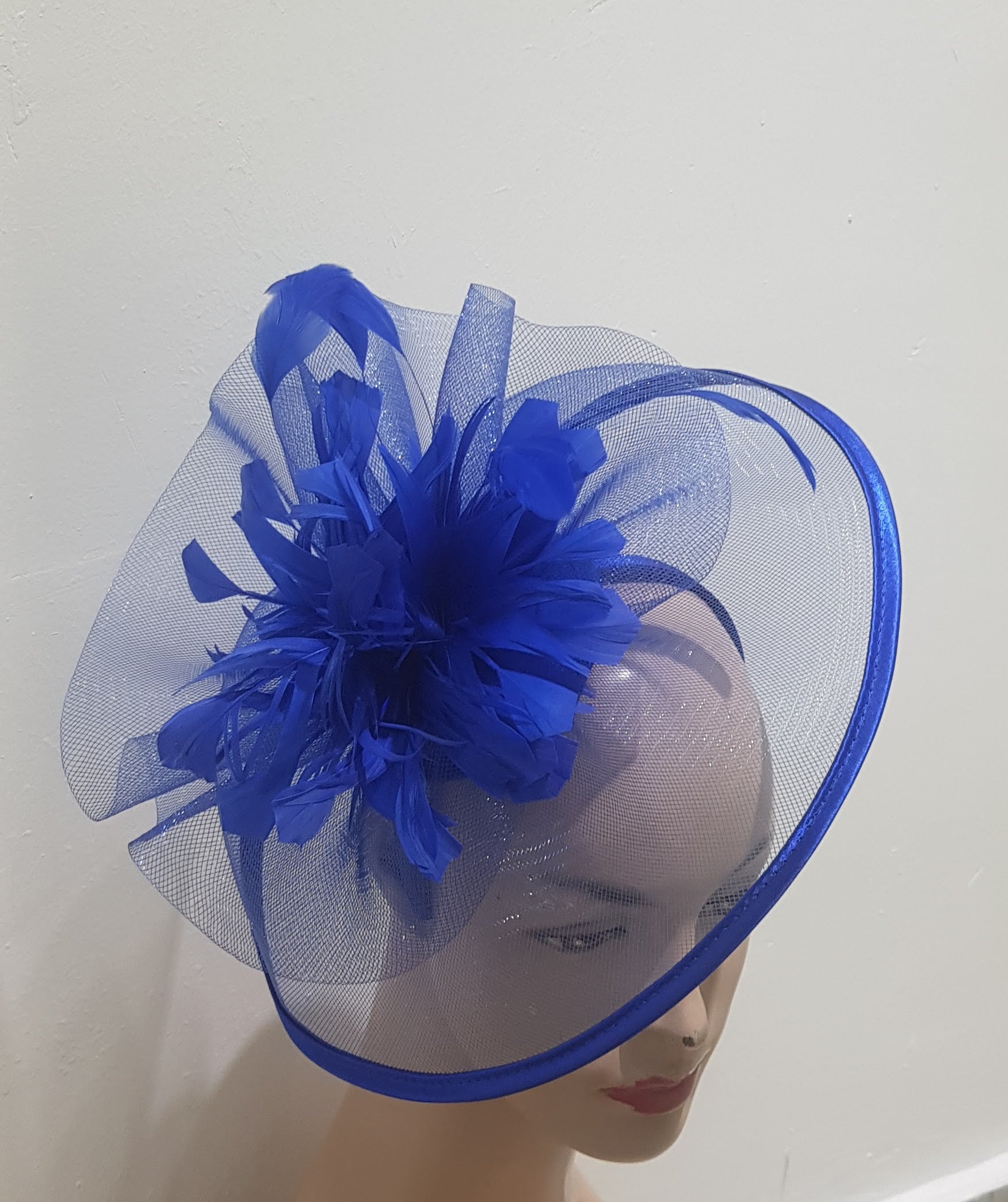 "Elegant Collection Crinoline Fascinator with Feathers"